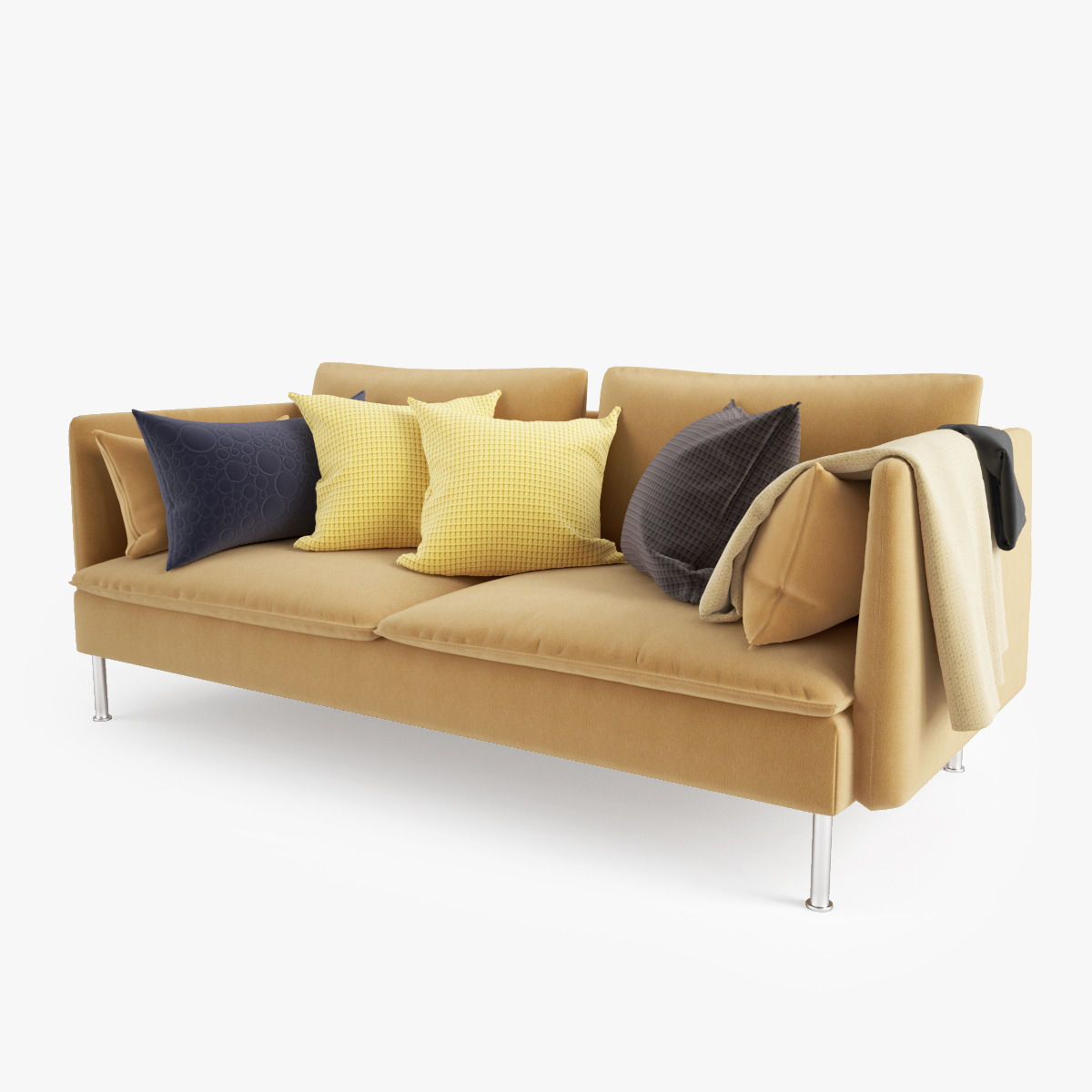 Sofa with pillows 3D model_7