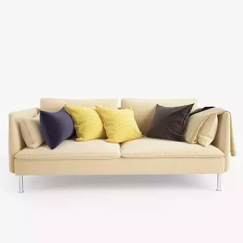 Sofa with pillows 3D model 4
