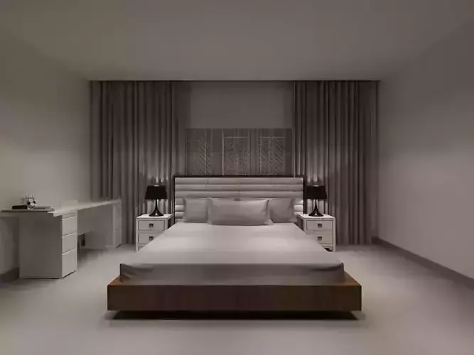 BEDROOM with bed and desk