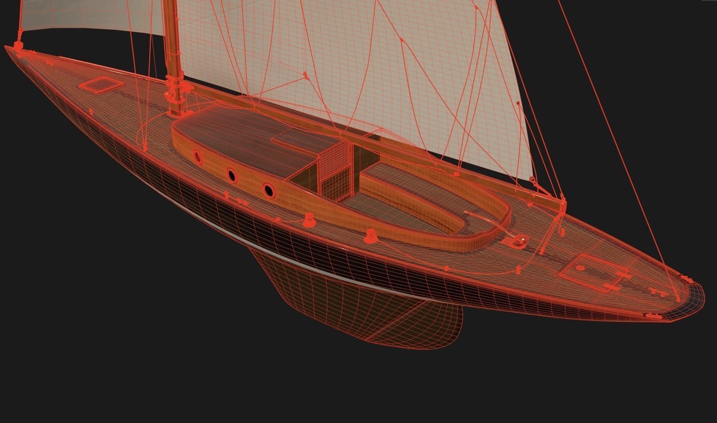 60ft Classical Sailing Yacht Elise 3D model_19