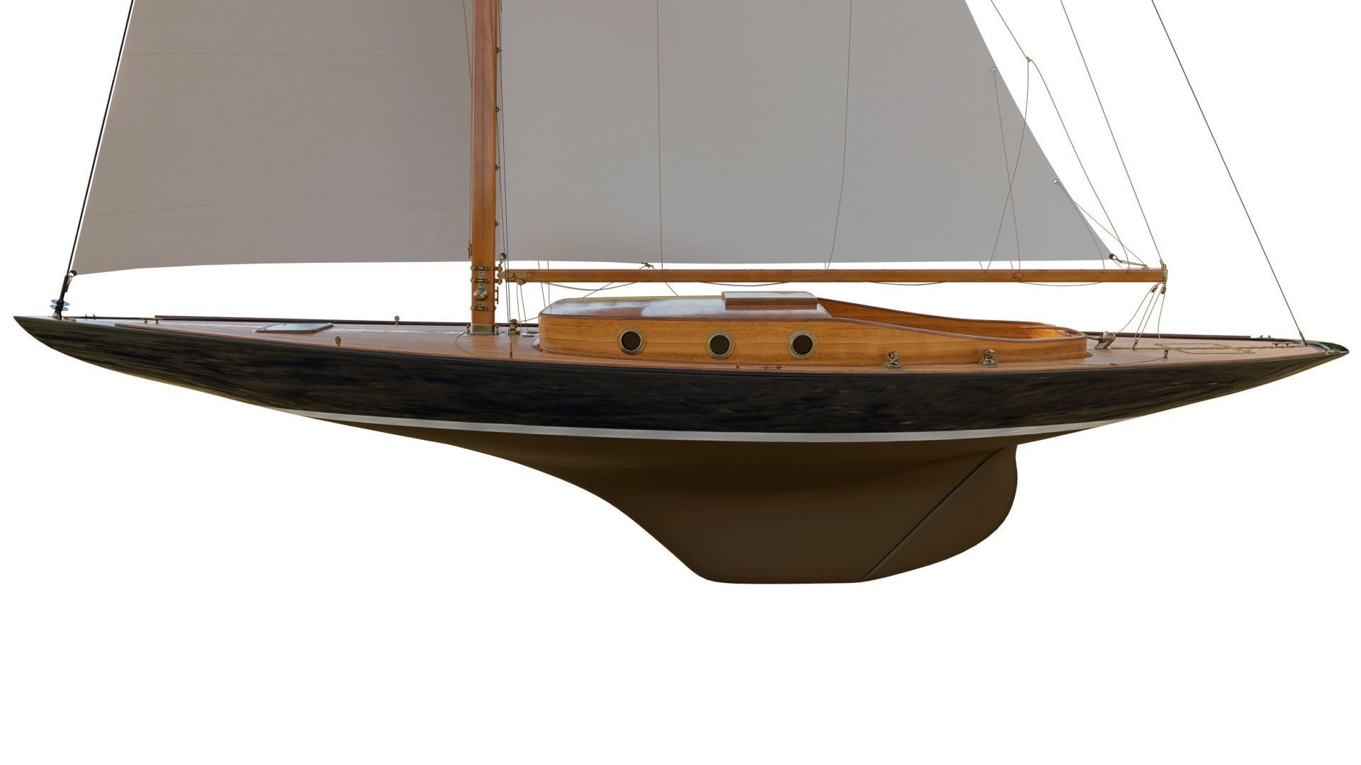 60ft Classical Sailing Yacht Elise 3D model_3