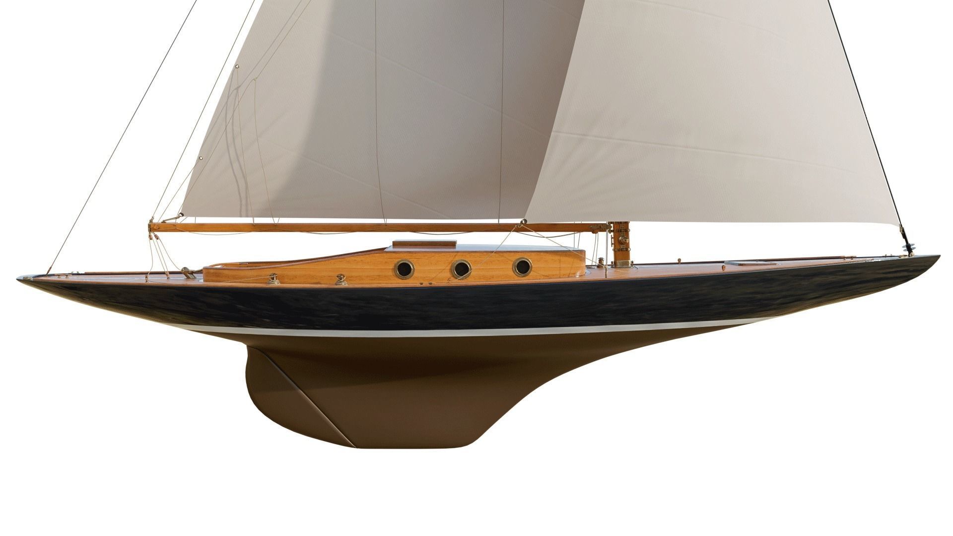 60ft Classical Sailing Yacht Elise 3D model_4