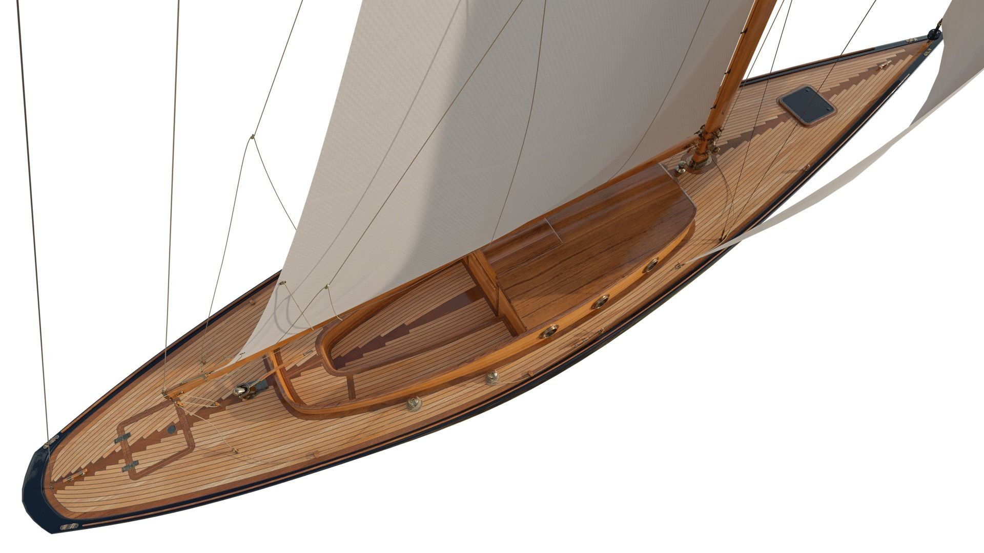 60ft Classical Sailing Yacht Elise 3D model_2