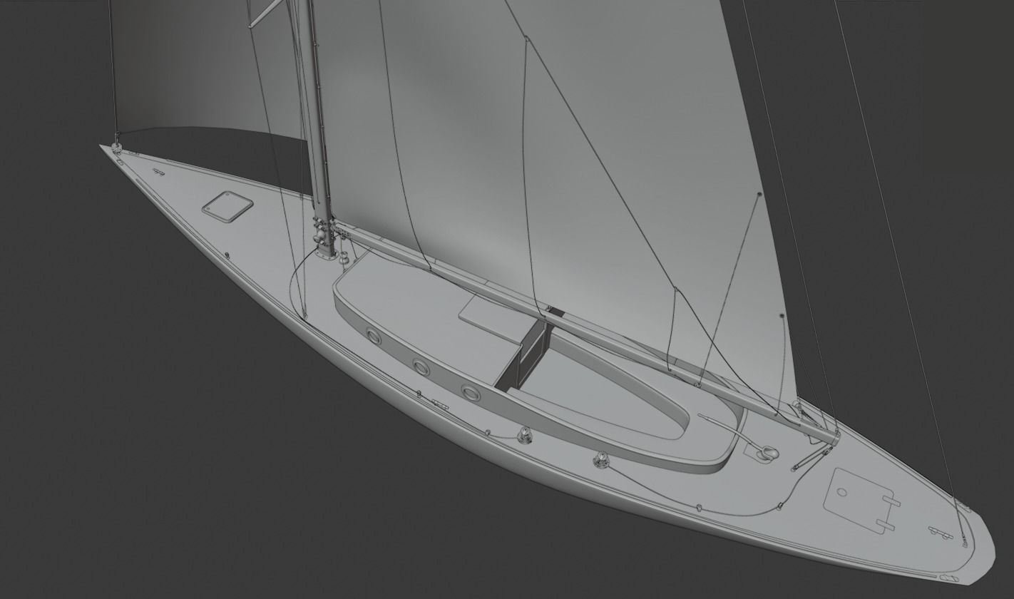 60ft Classical Sailing Yacht Elise 3D model_15