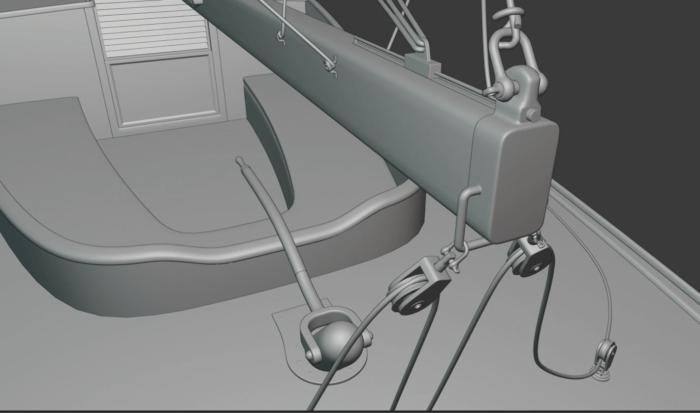 60ft Classical Sailing Yacht Elise 3D model_17