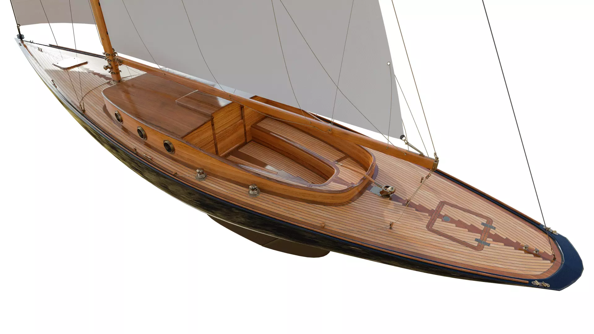 60ft Classical Sailing Yacht Elise 3D model_0