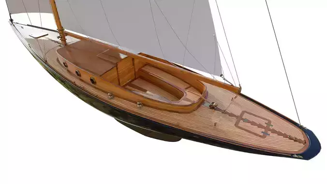  60ft Classical Sailing Yacht Elise 3D model
