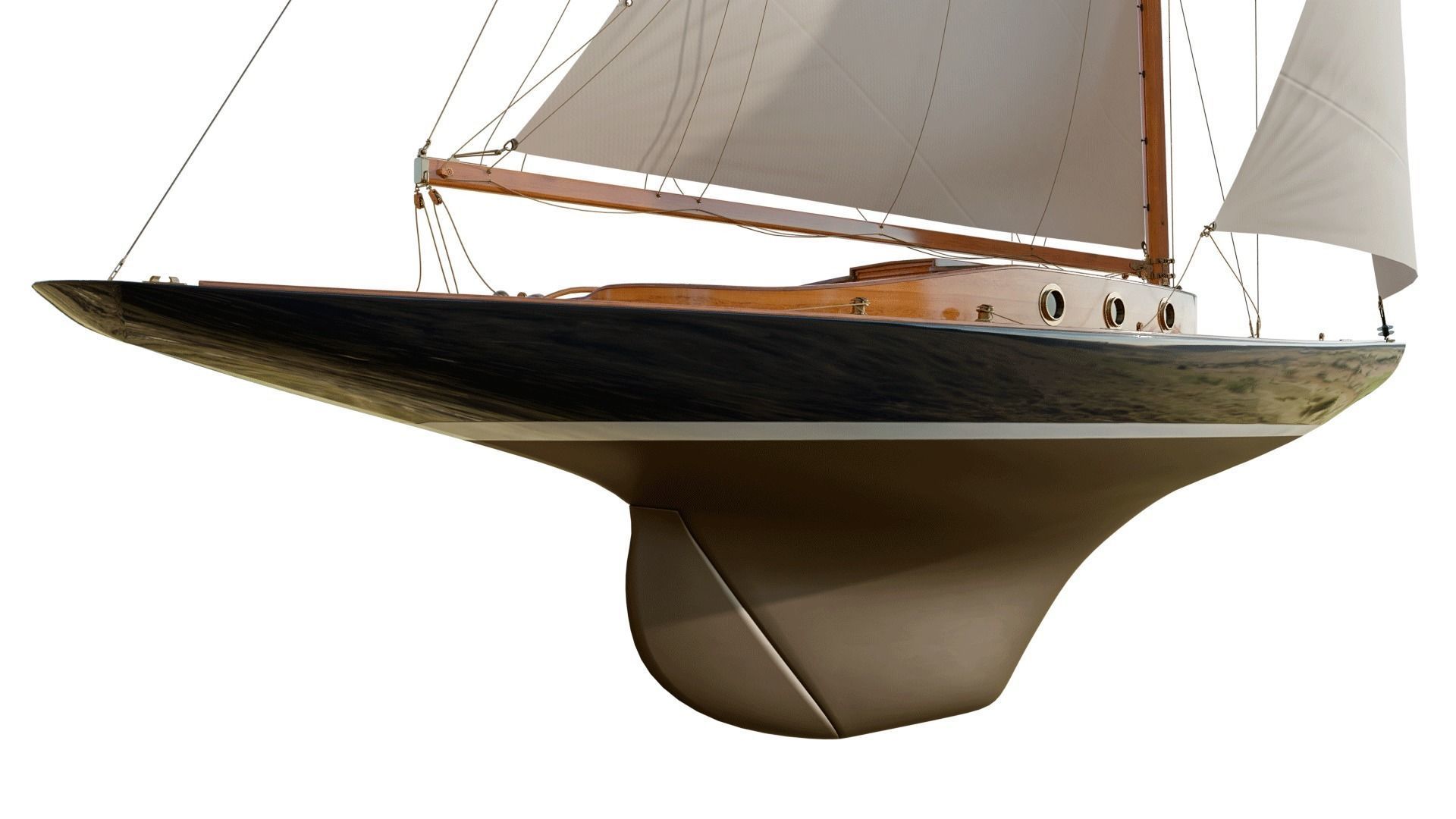 60ft Classical Sailing Yacht Elise 3D model_9