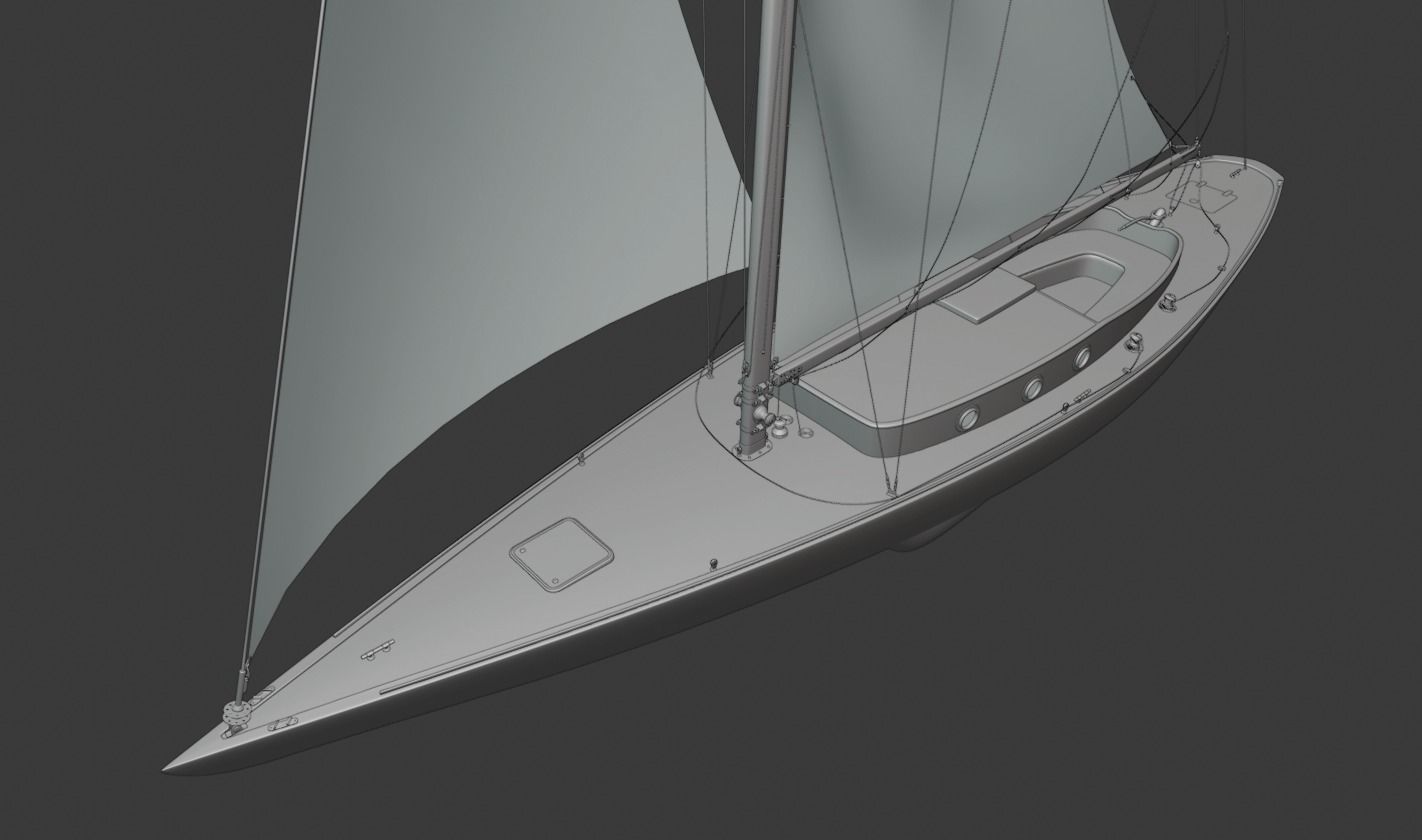 60ft Classical Sailing Yacht Elise 3D model_18
