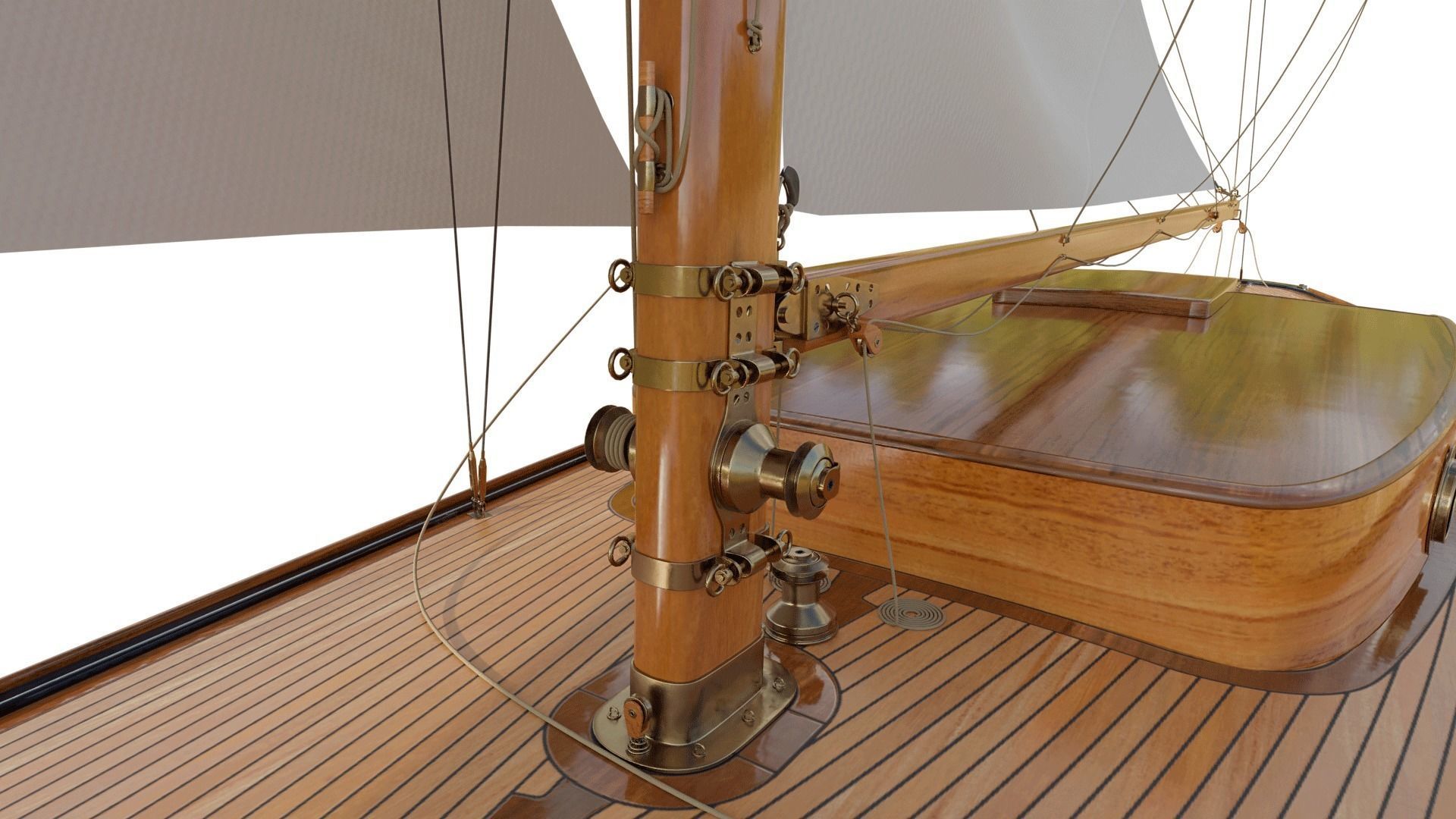60ft Classical Sailing Yacht Elise 3D model_10