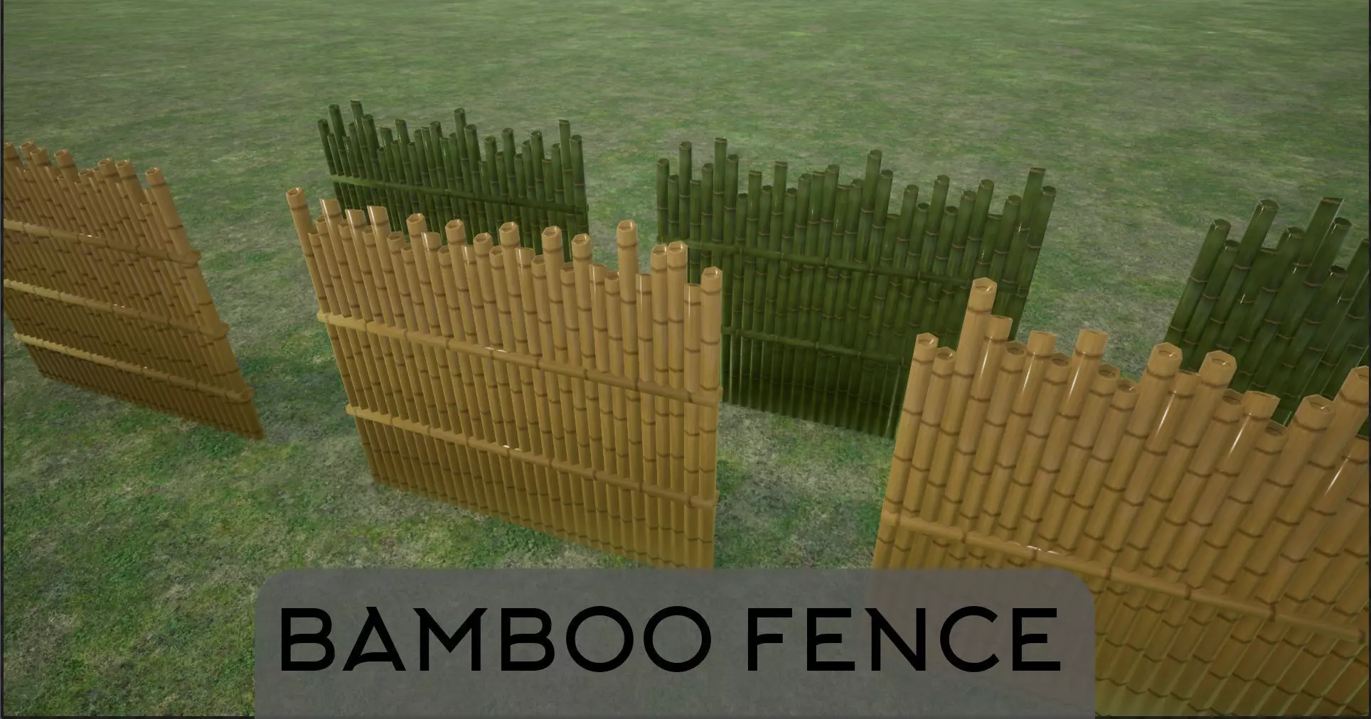 Lowpoly Modular Fresh and Old Bamboo Fences Low-poly 3D model_0