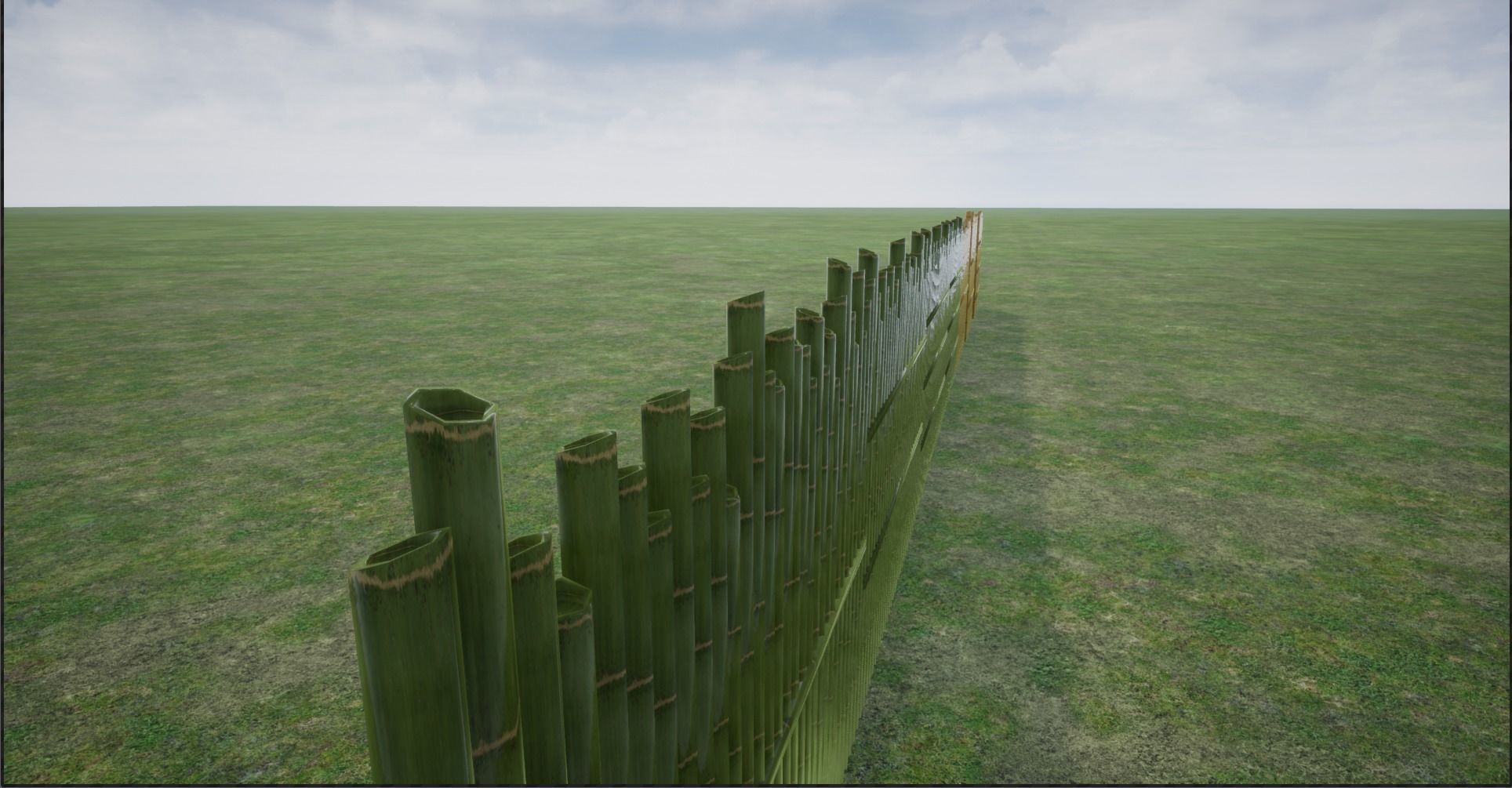 Lowpoly Modular Fresh and Old Bamboo Fences Low-poly 3D model_24