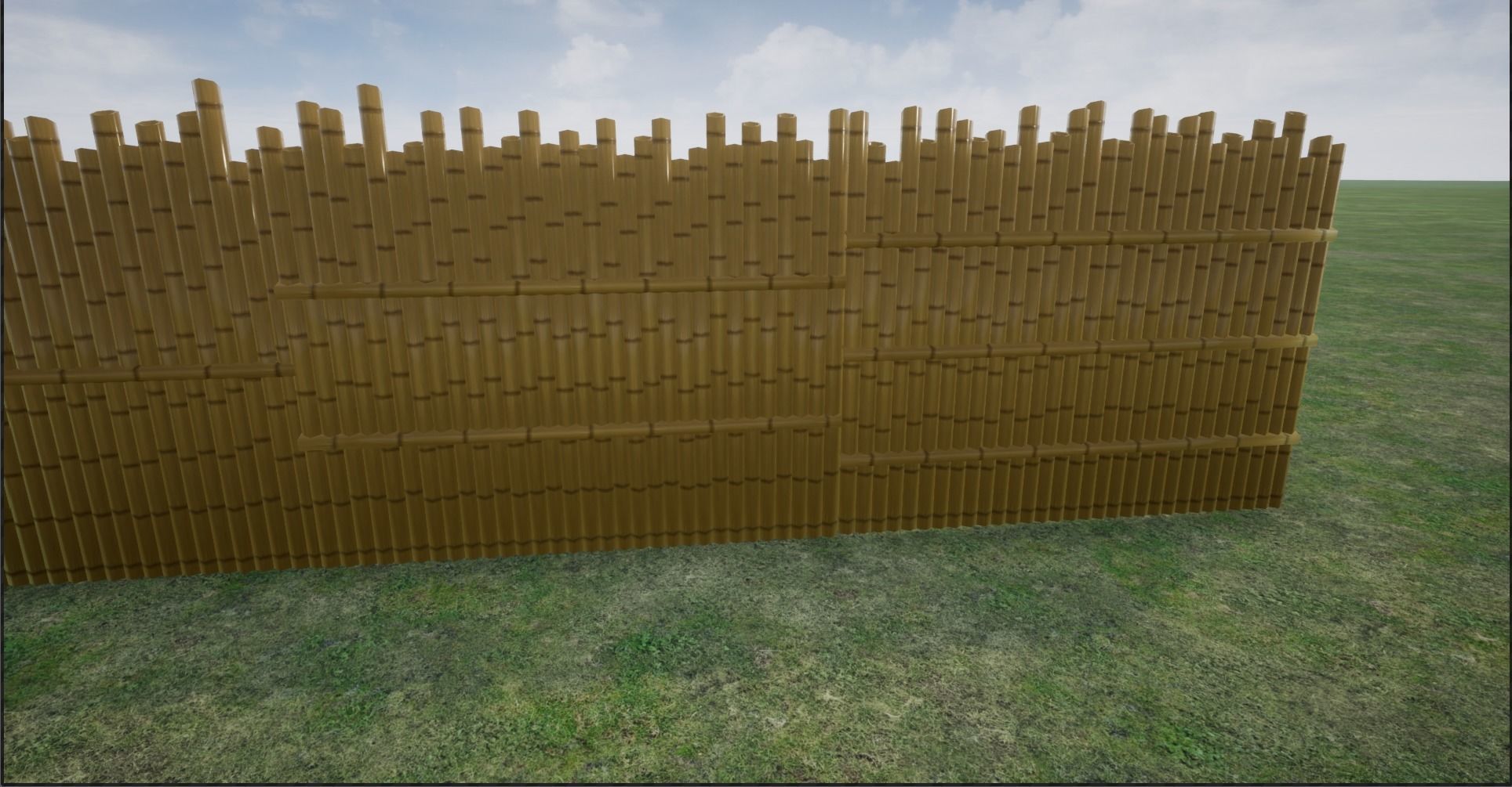 Lowpoly Modular Fresh and Old Bamboo Fences Low-poly 3D model_16