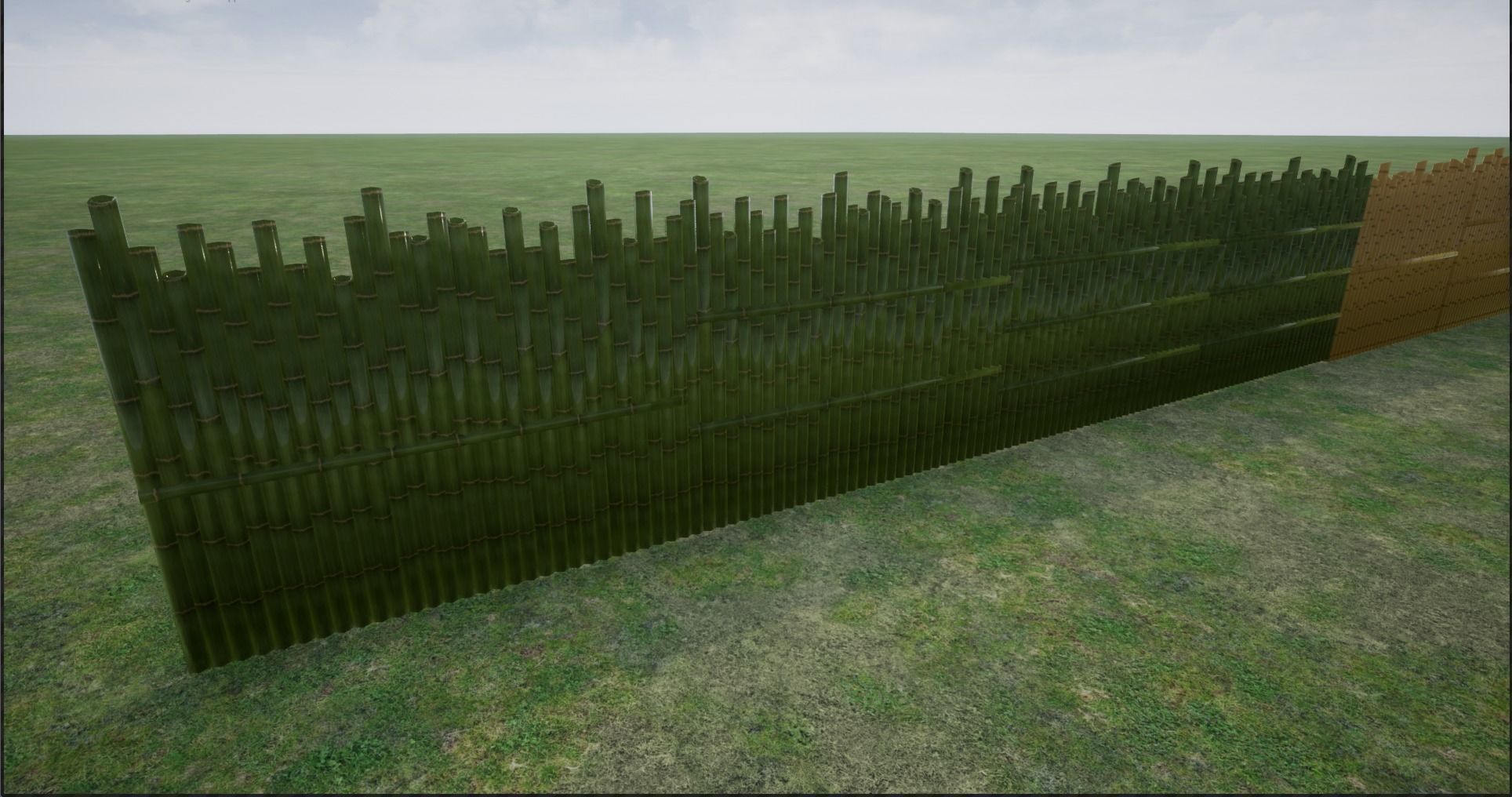 Lowpoly Modular Fresh and Old Bamboo Fences Low-poly 3D model_13