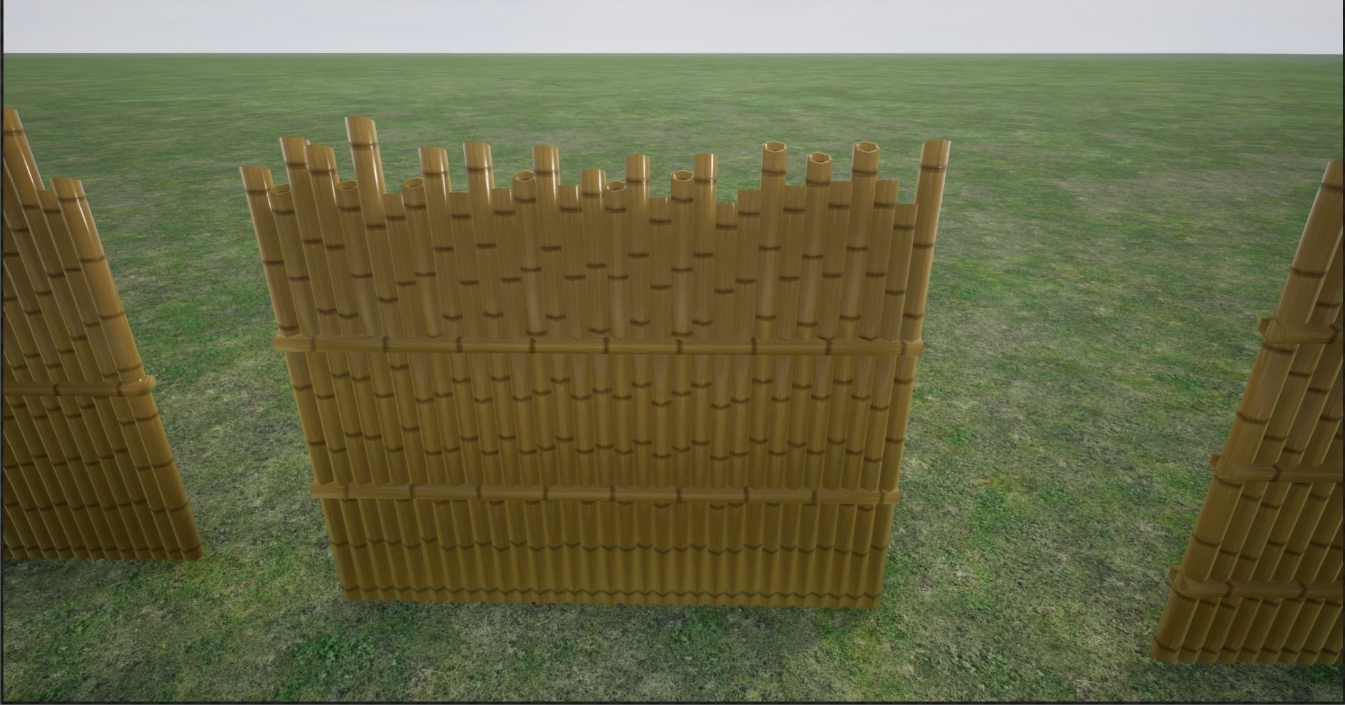 Lowpoly Modular Fresh and Old Bamboo Fences Low-poly 3D model_22