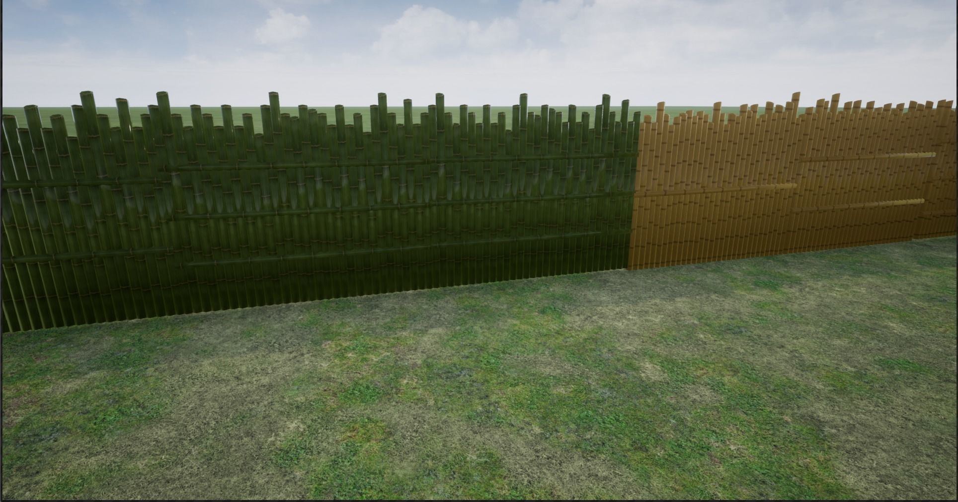 Lowpoly Modular Fresh and Old Bamboo Fences Low-poly 3D model_14