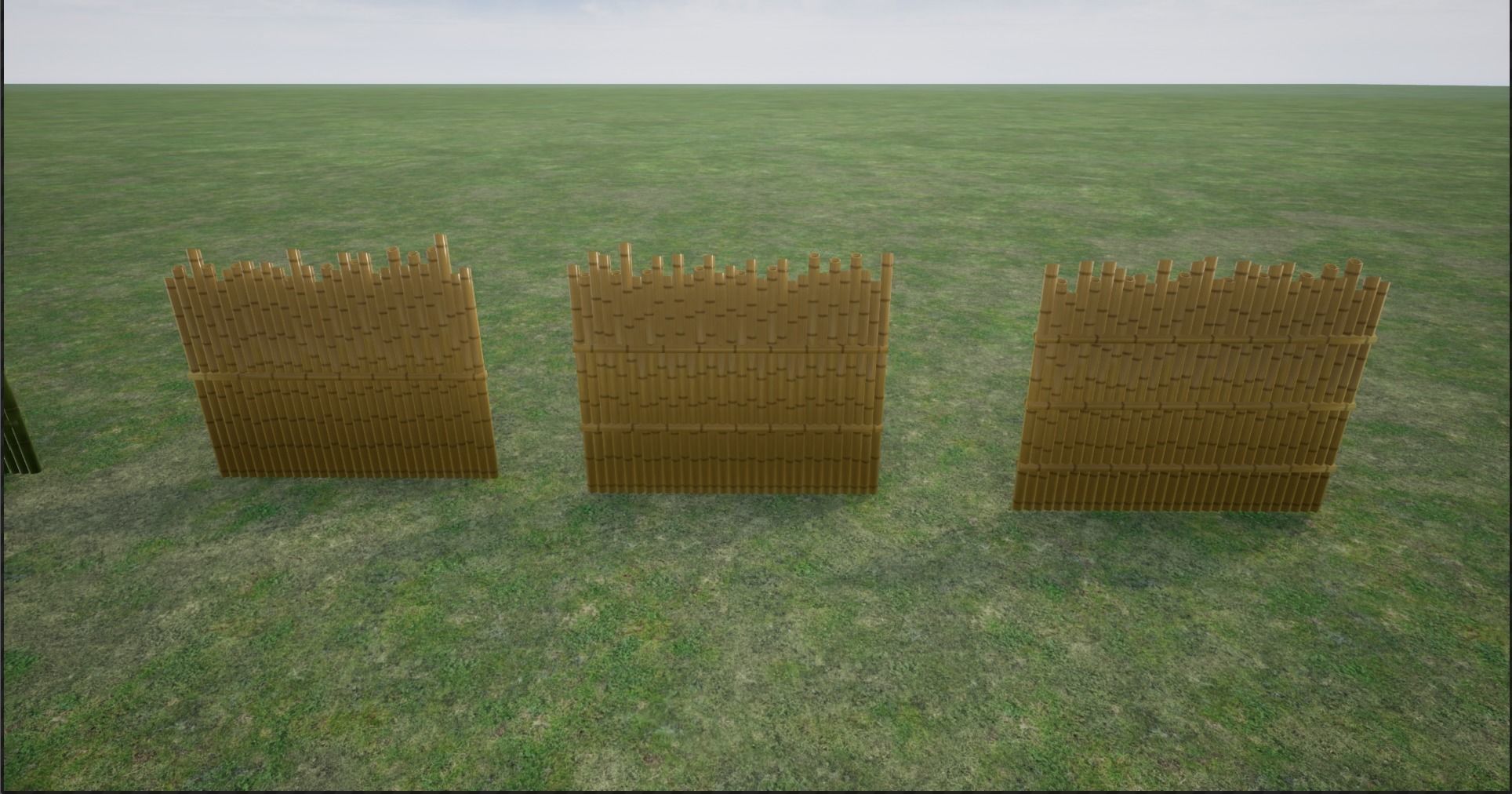 Lowpoly Modular Fresh and Old Bamboo Fences Low-poly 3D model_10