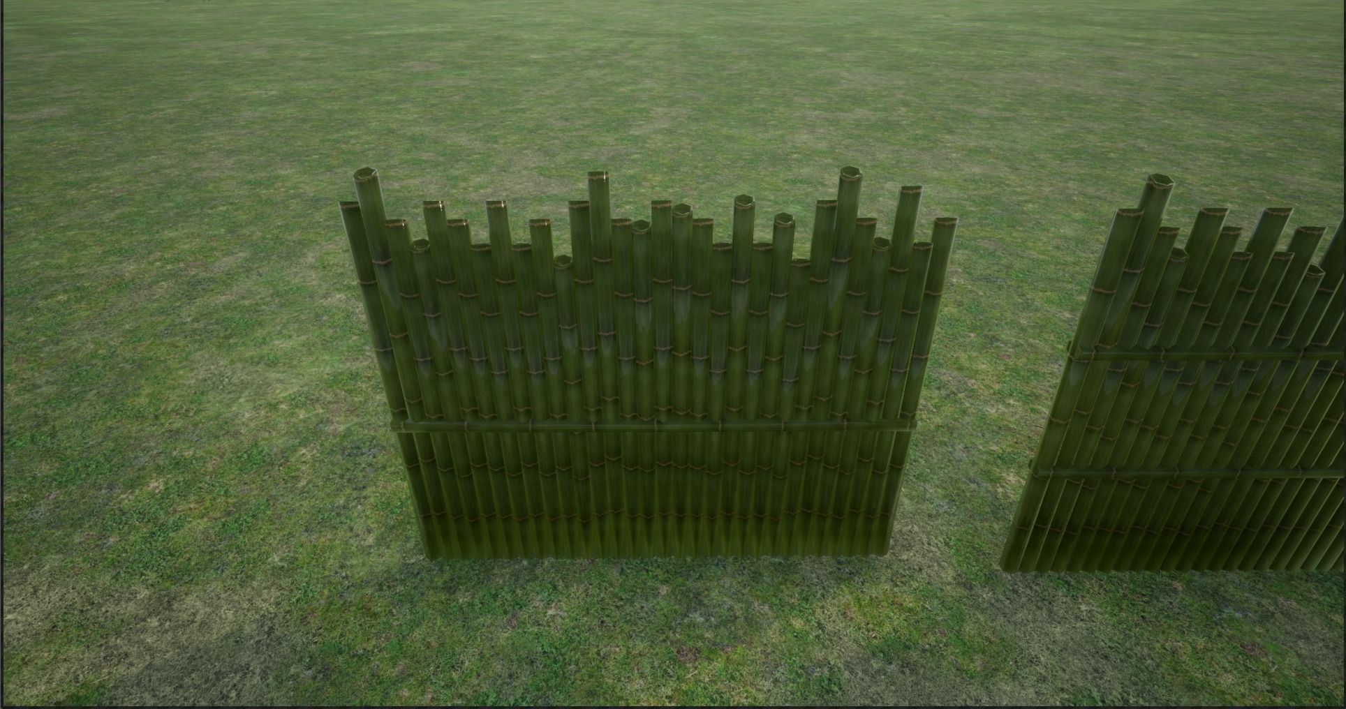 Lowpoly Modular Fresh and Old Bamboo Fences Low-poly 3D model_18
