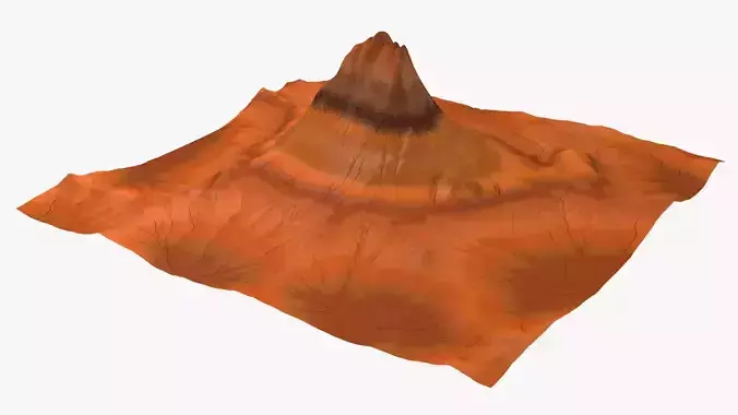 Mountain 3 made of orange paper