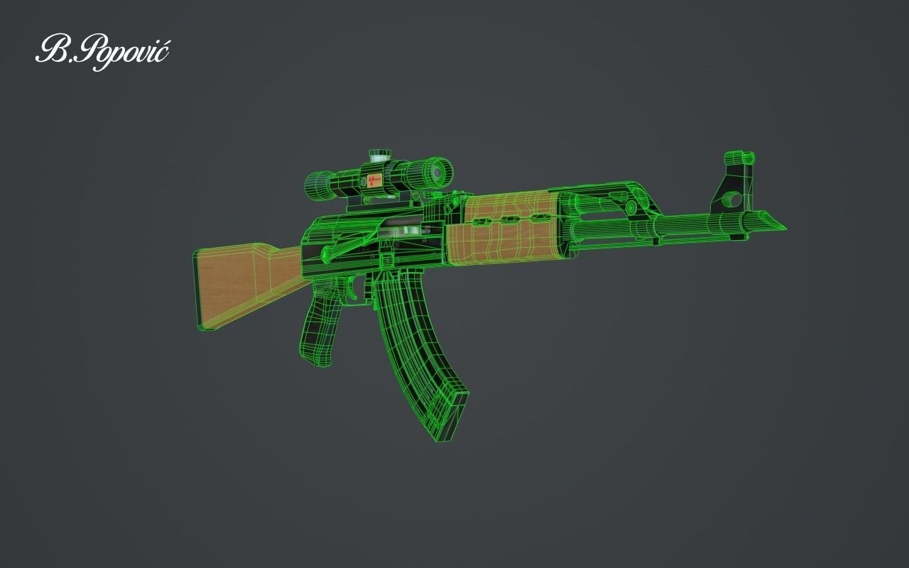 Zastava M70B1N 3D model_3