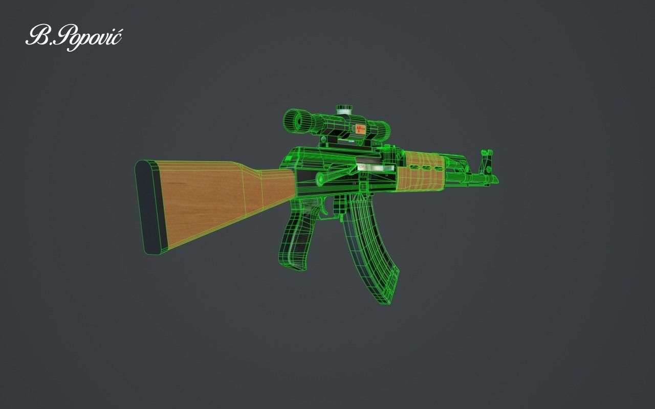 Zastava M70B1N 3D model_5