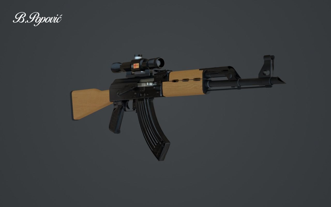 Zastava M70B1N 3D model_2