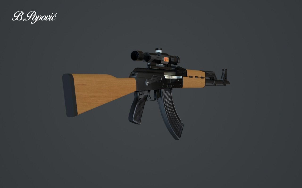 Zastava M70B1N 3D model_4