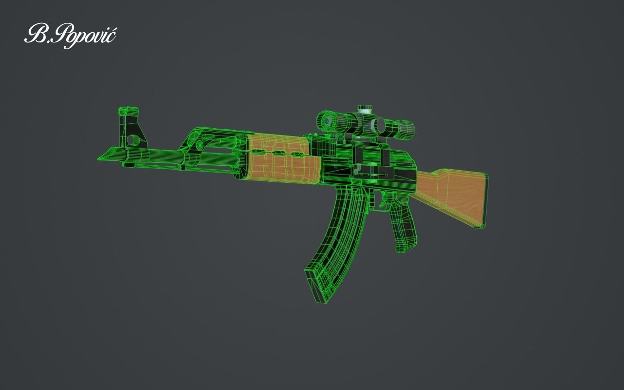 Zastava M70B1N 3D model_1