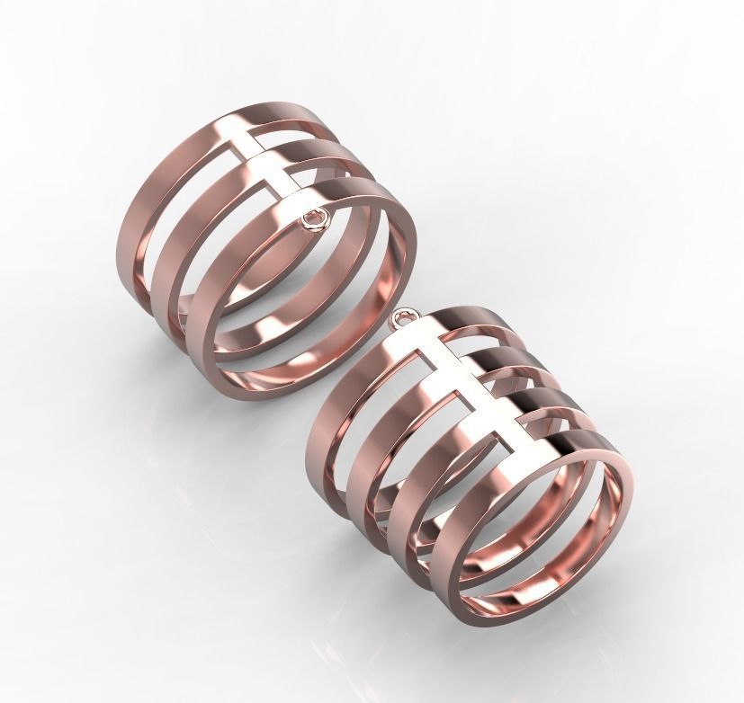 111114 R two phalanges simple ring 3D print model_2