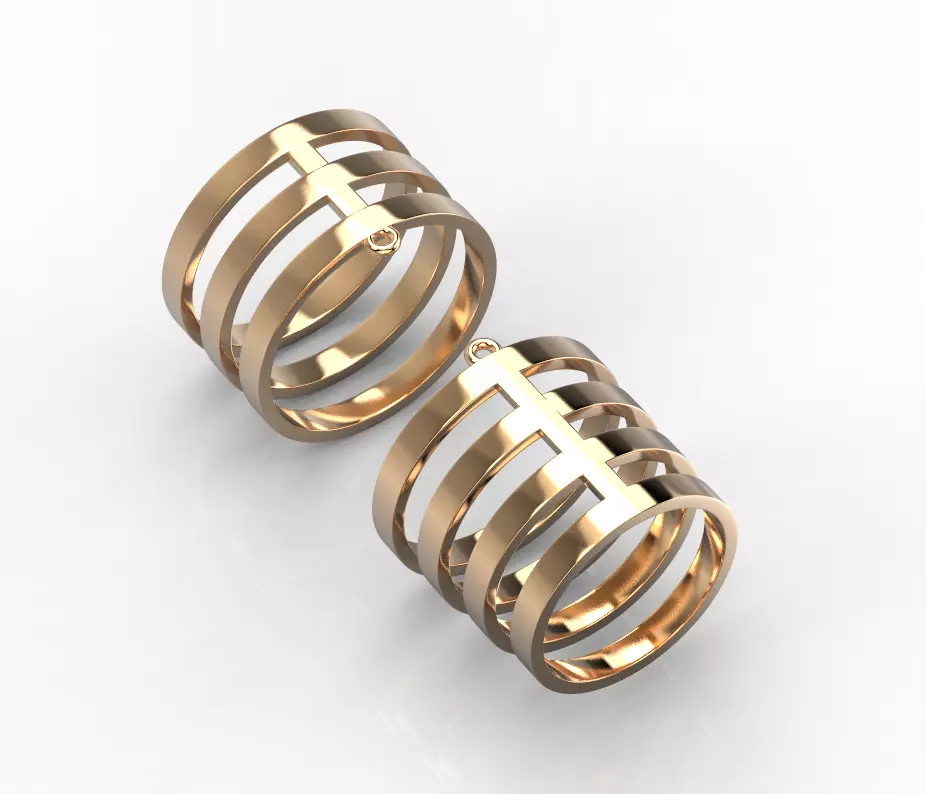 111114 R two phalanges simple ring 3D print model_0