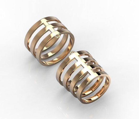 111114 R two phalanges simple ring 3D print model