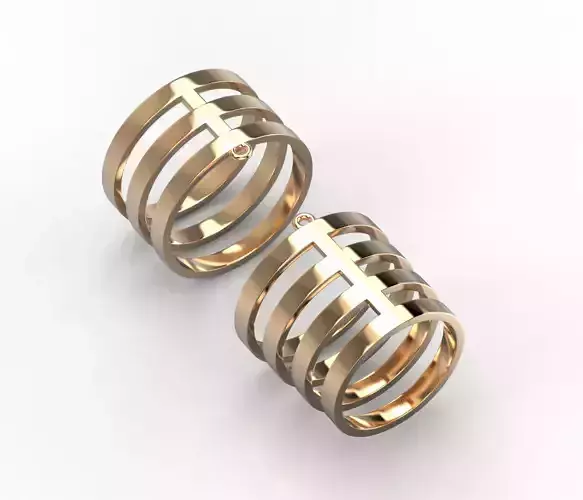 111114 R two phalanges simple ring 3D print model