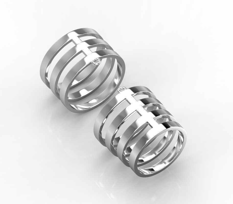 111114 R two phalanges simple ring 3D print model_1