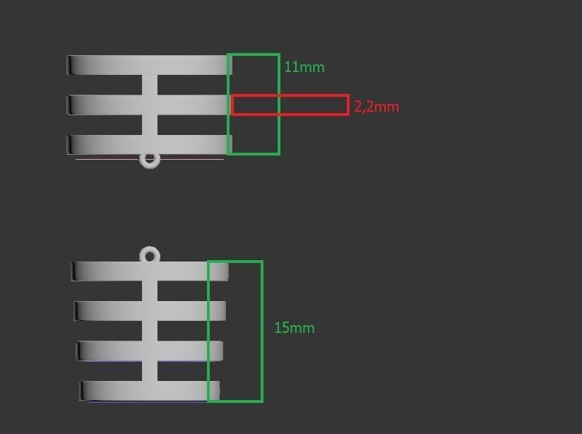 111114 R two phalanges simple ring 3D print model_4
