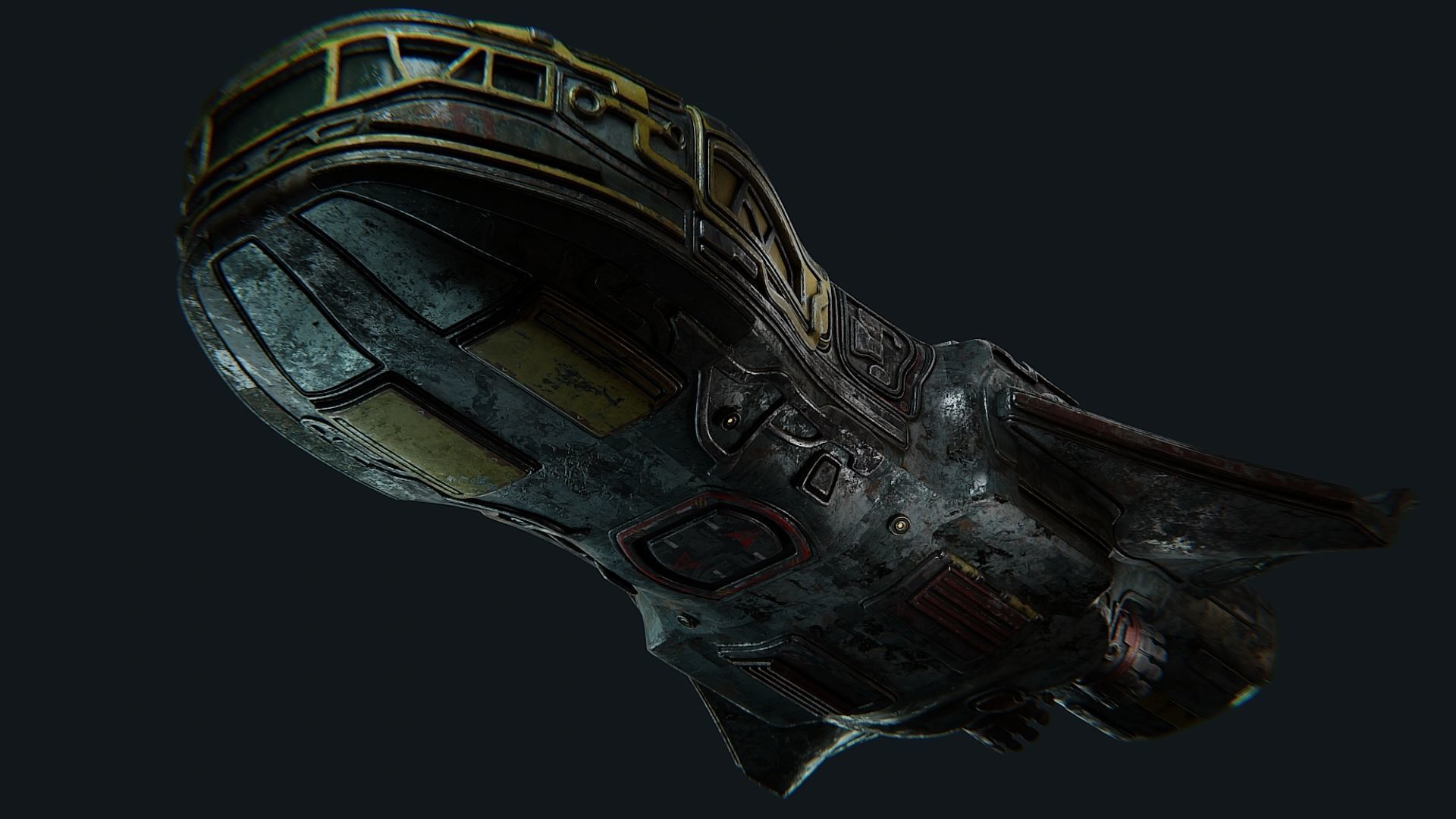 Sci fi shuttle spaceship model 3D model_10