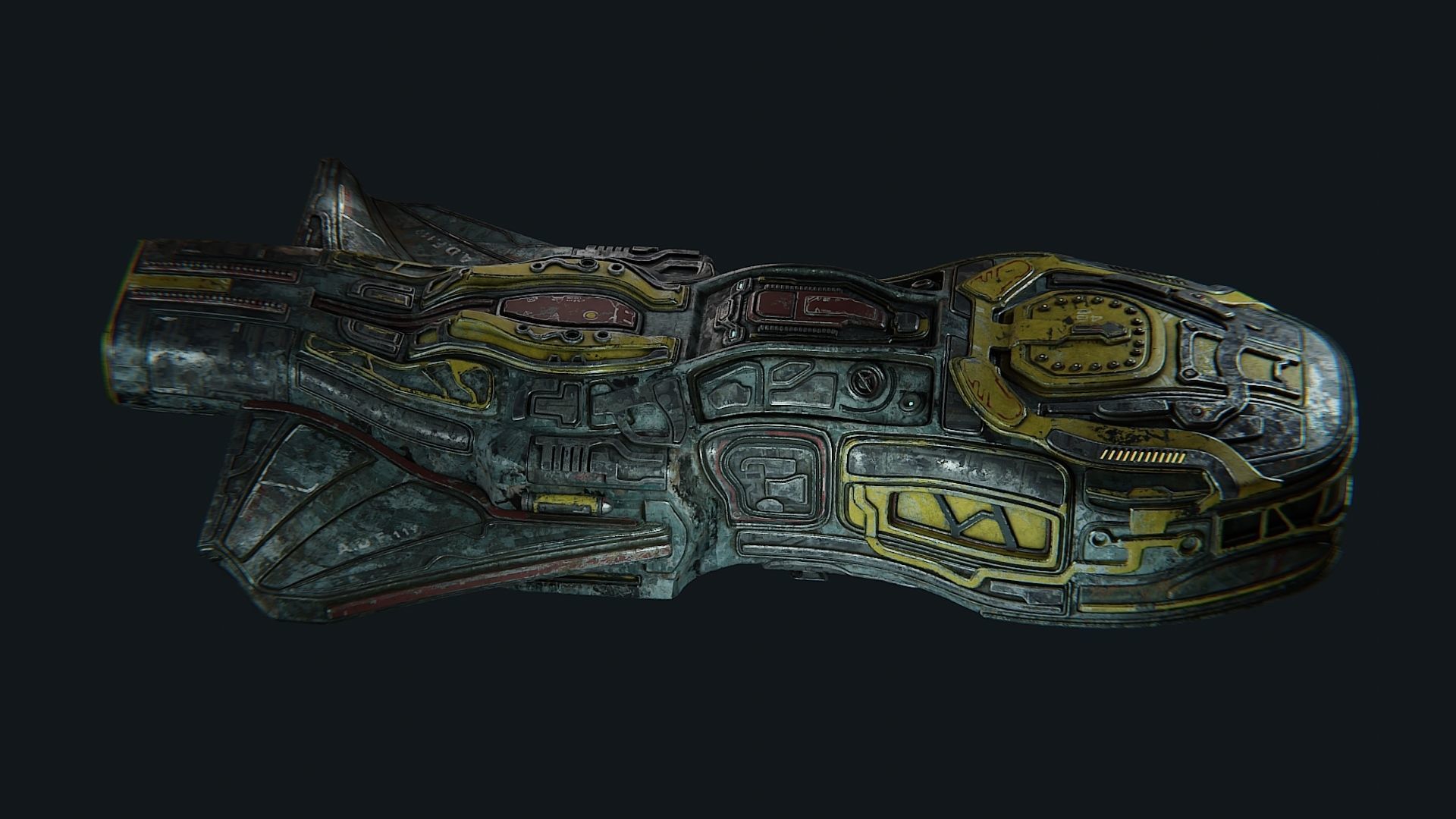 Sci fi shuttle spaceship model 3D model_7