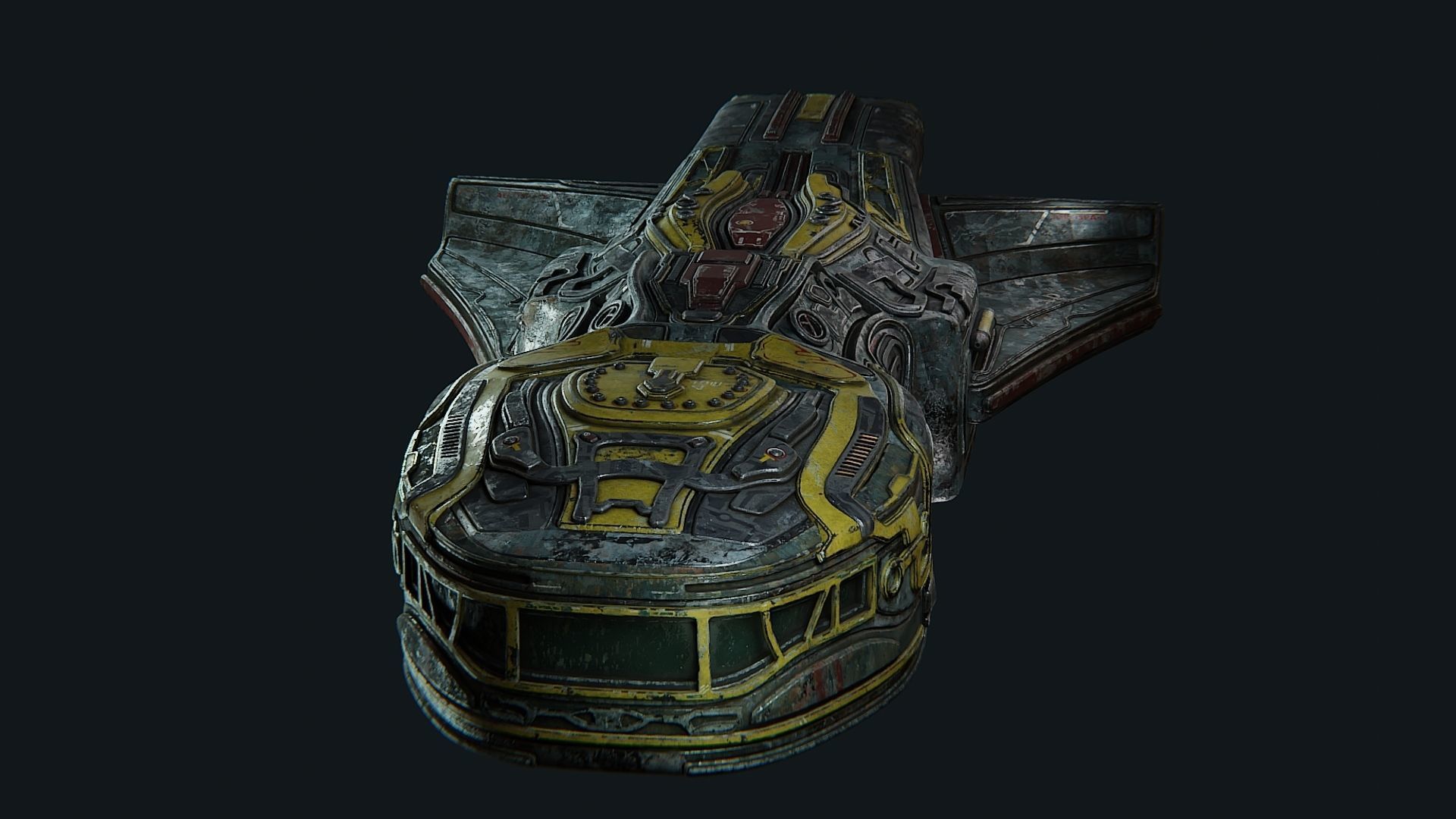 Sci fi shuttle spaceship model 3D model_3