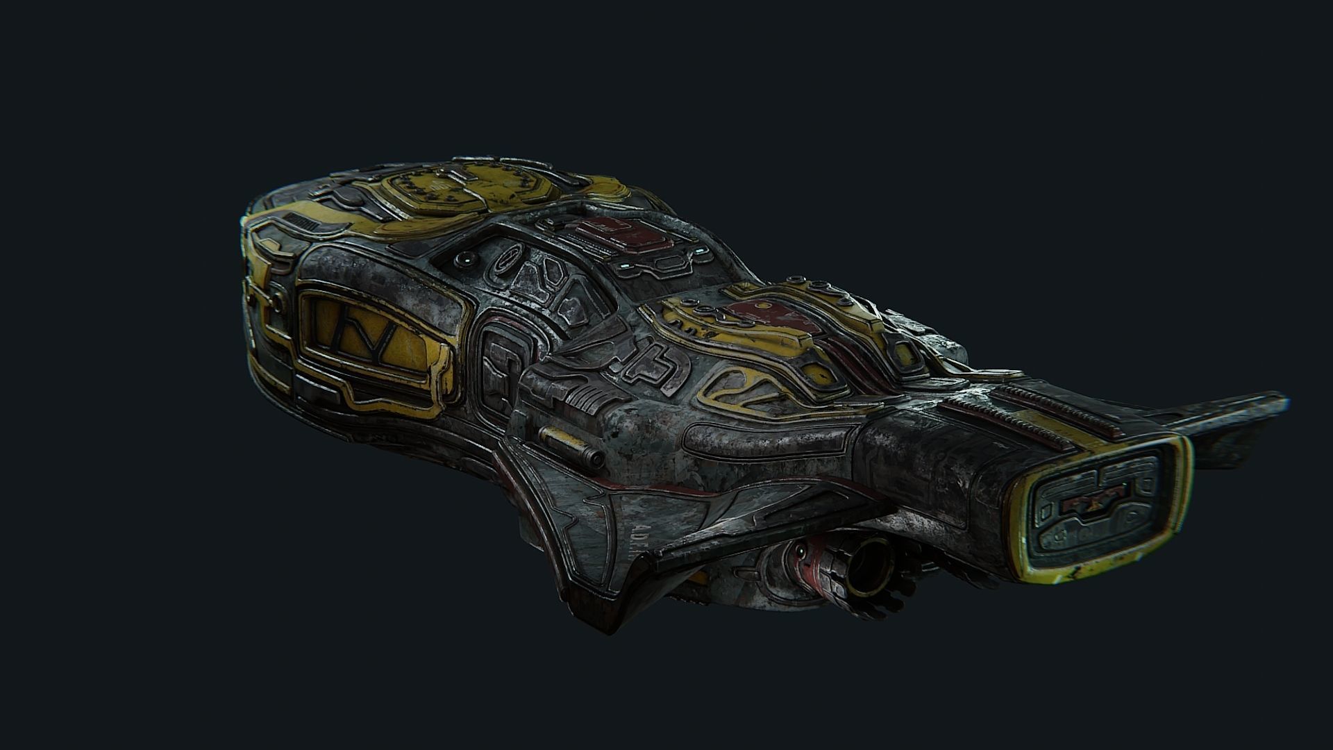 Sci fi shuttle spaceship model 3D model_4