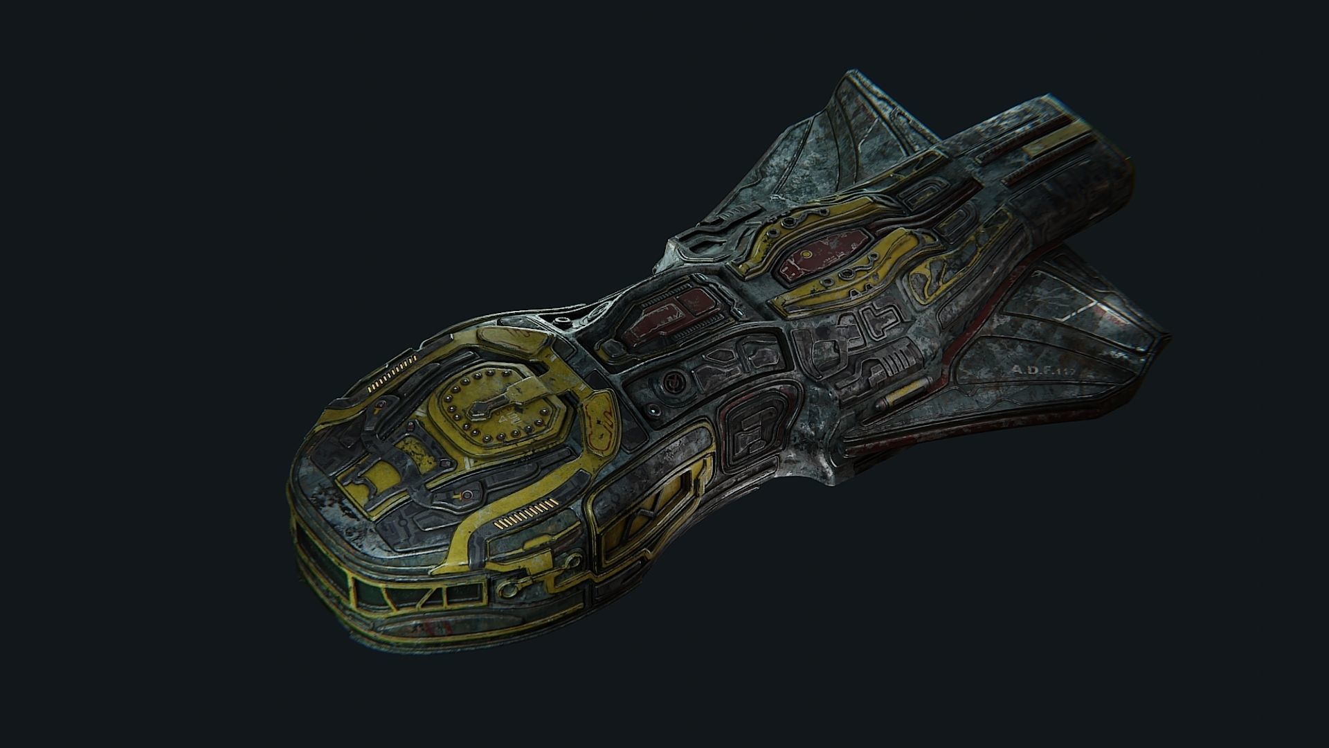 Sci fi shuttle spaceship model 3D model_11