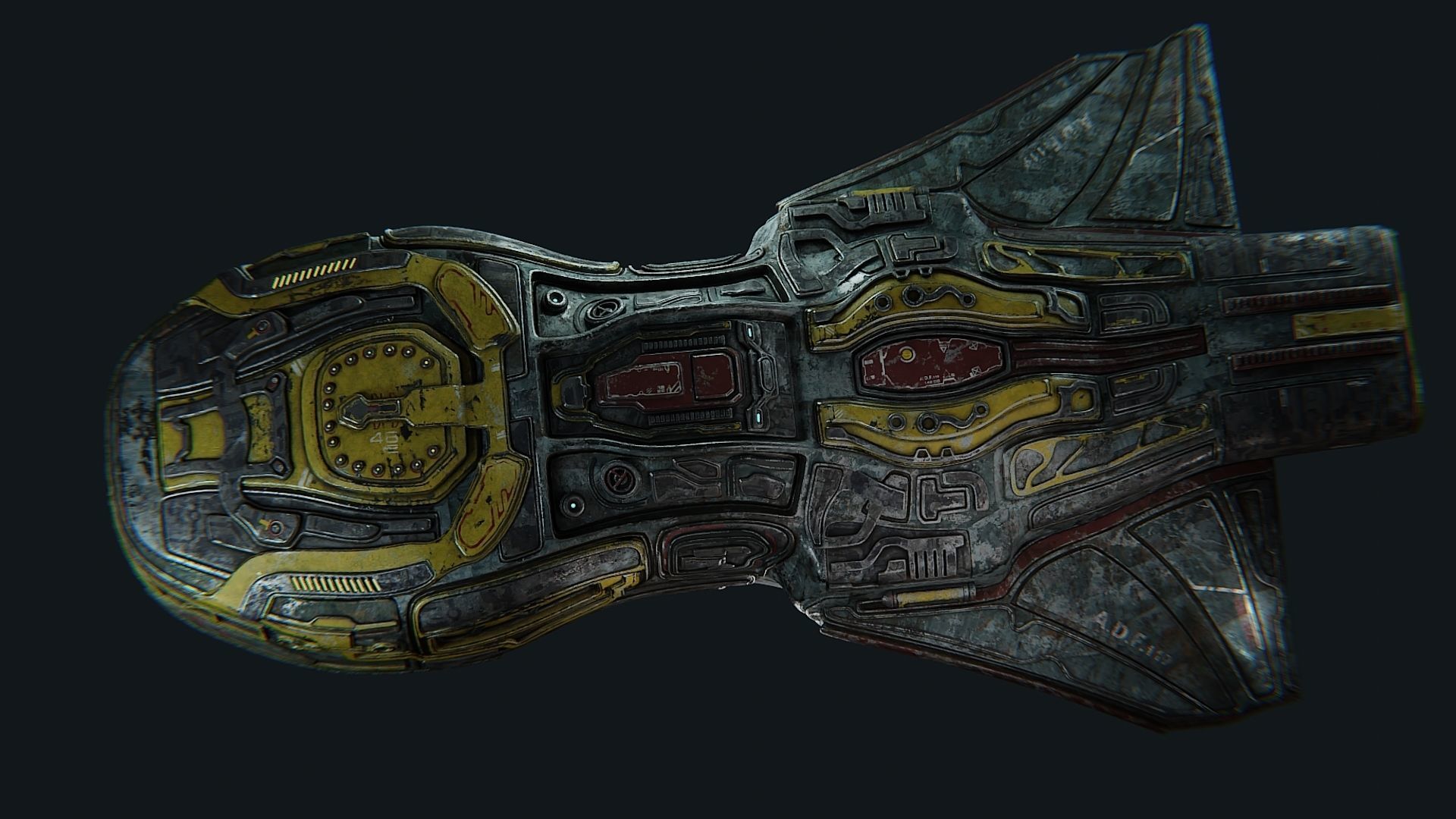 Sci fi shuttle spaceship model 3D model_2