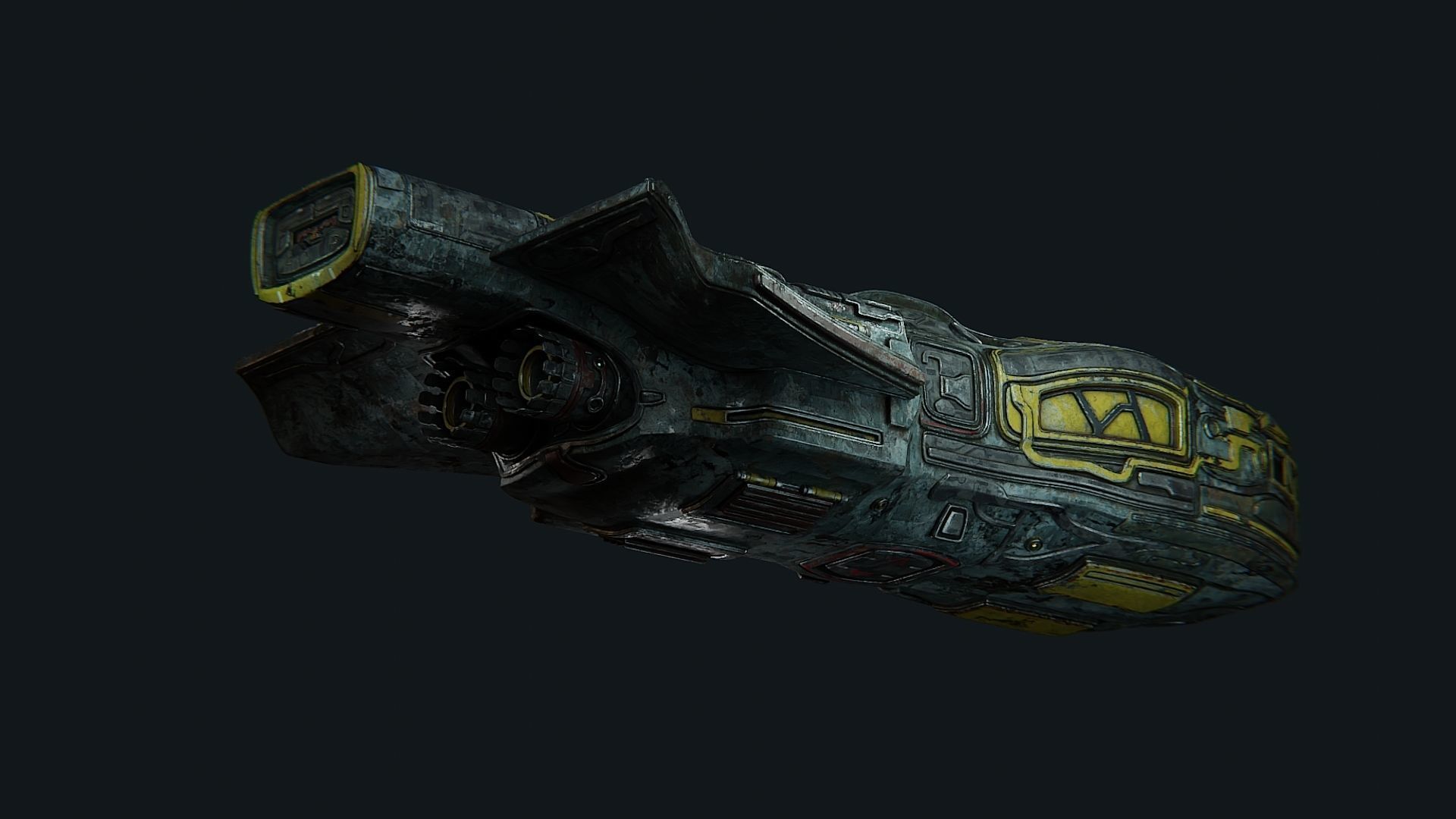 Sci fi shuttle spaceship model 3D model_6