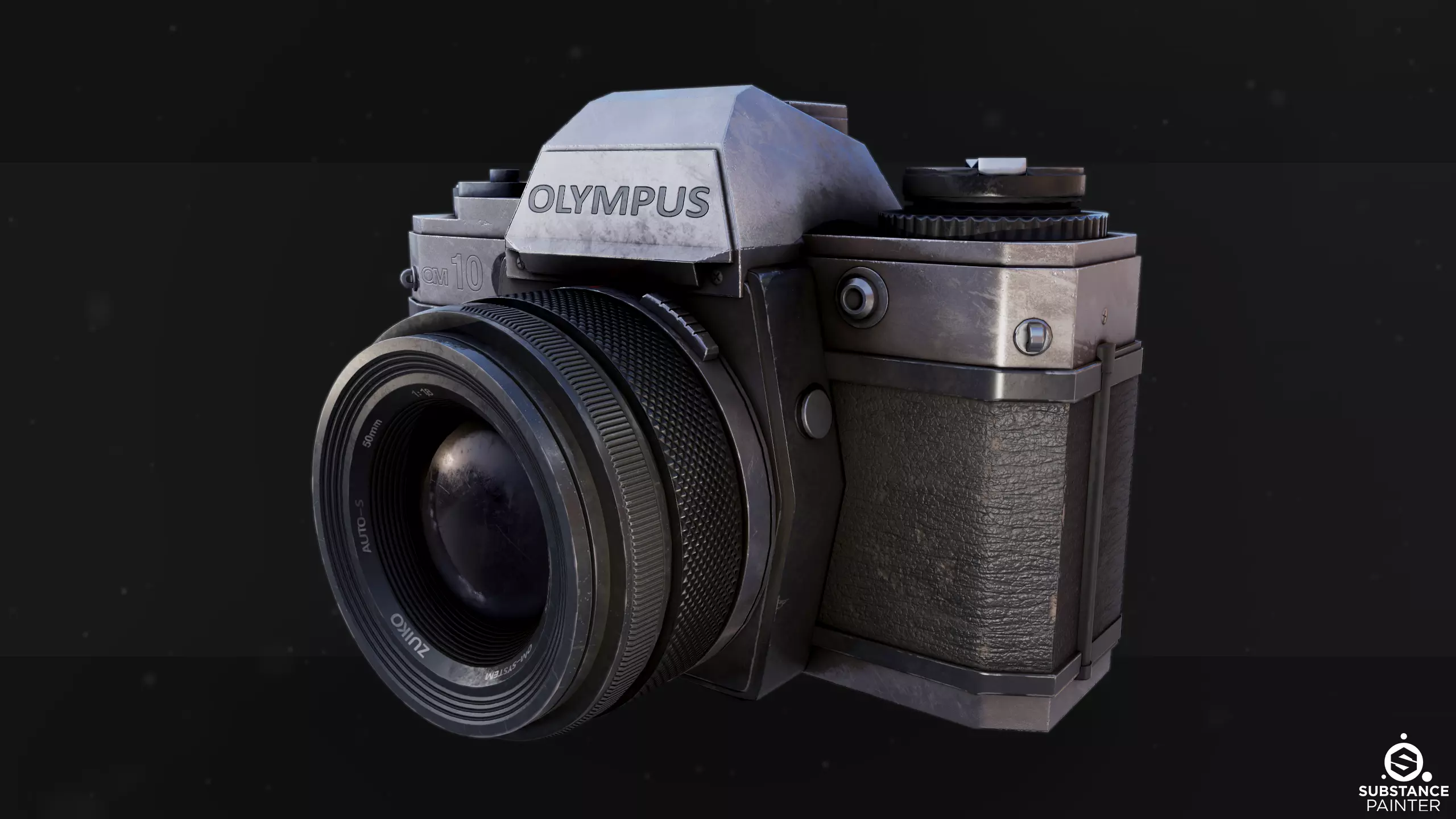 Retro Camera Low-poly 3D model_0