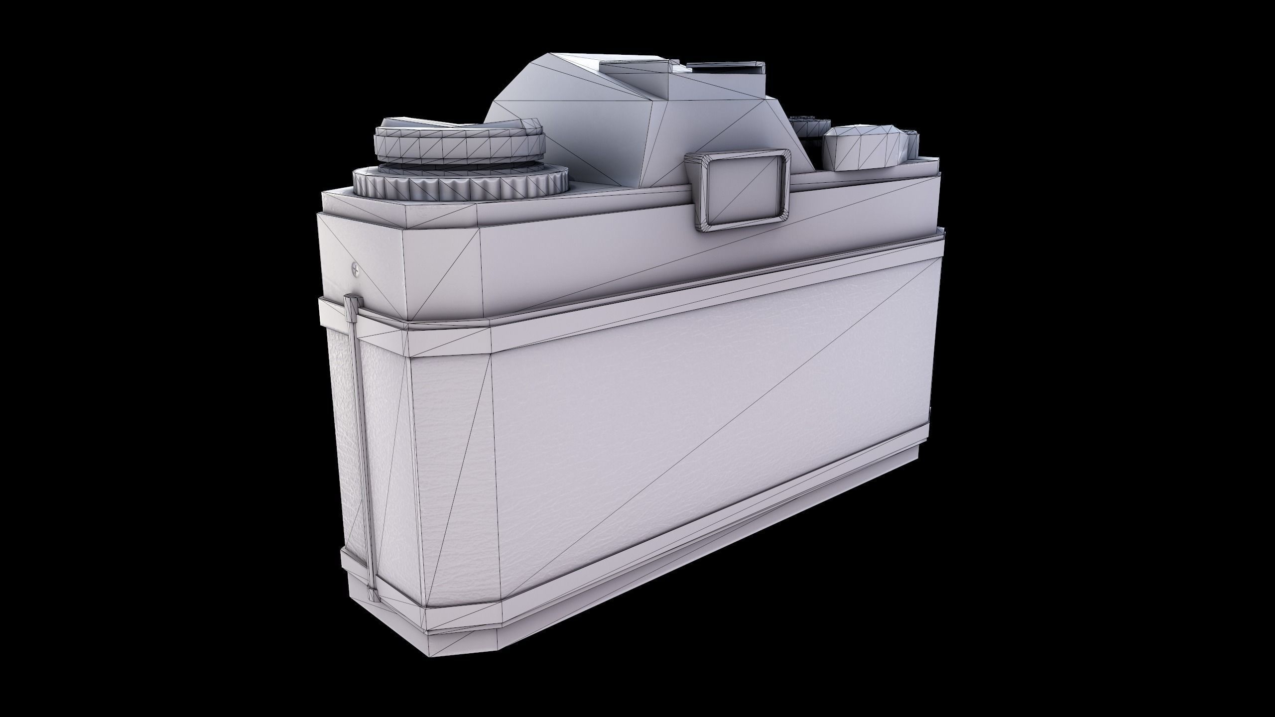Retro Camera Low-poly 3D model_4