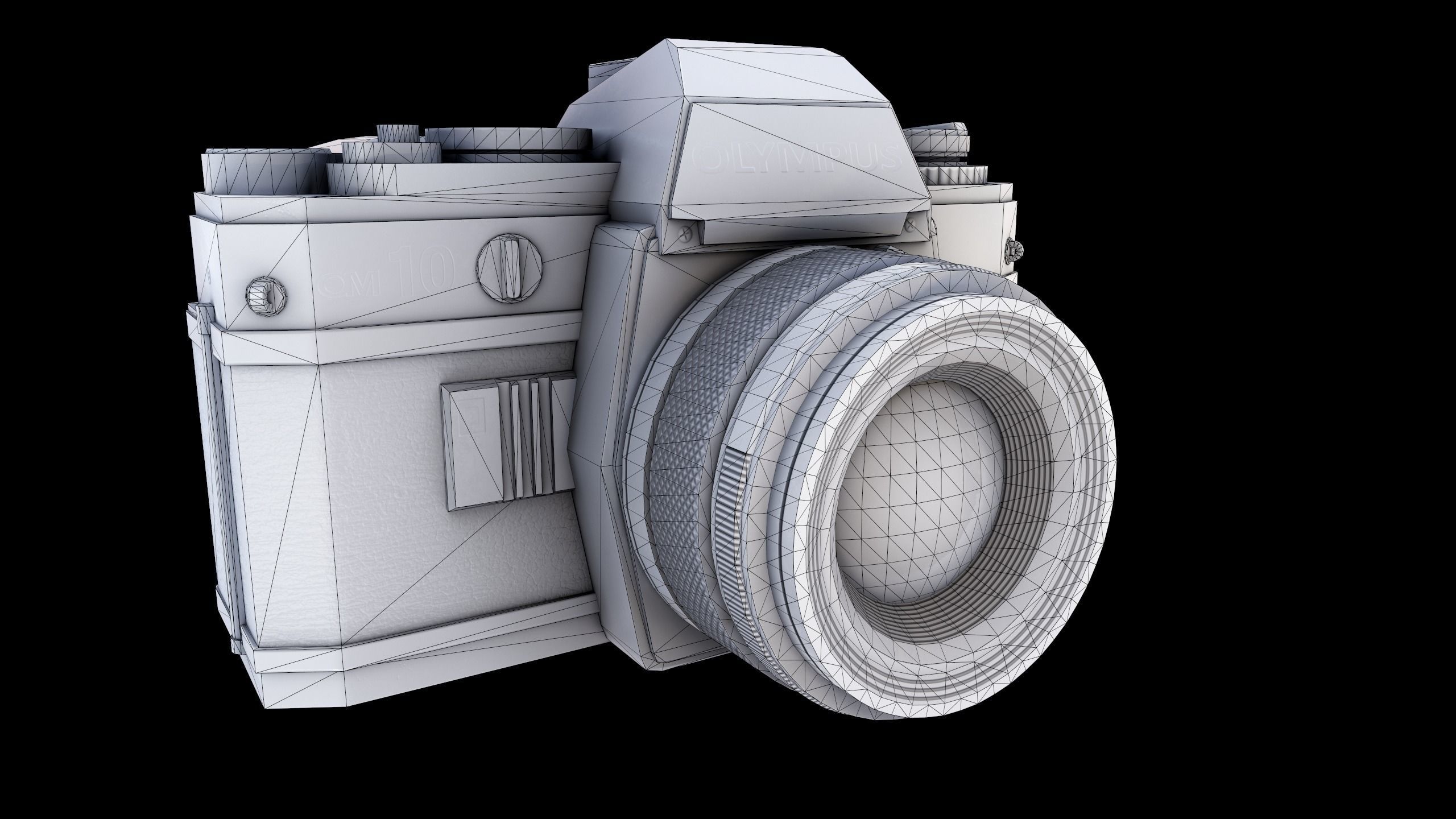 Retro Camera Low-poly 3D model_3