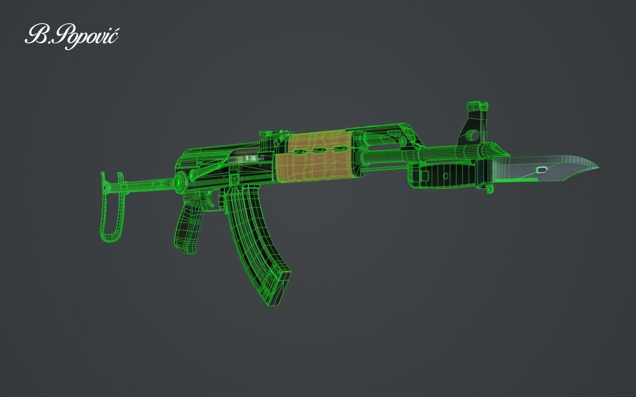 Zastava M70AB2 3D model_3