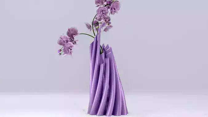 Twisted Cylindrical Flower Vase 3D print model
