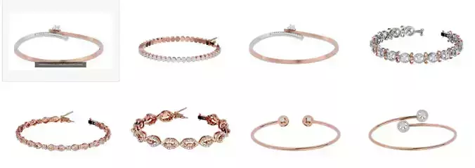 7 Women bracelet 3dm stl render detail collection