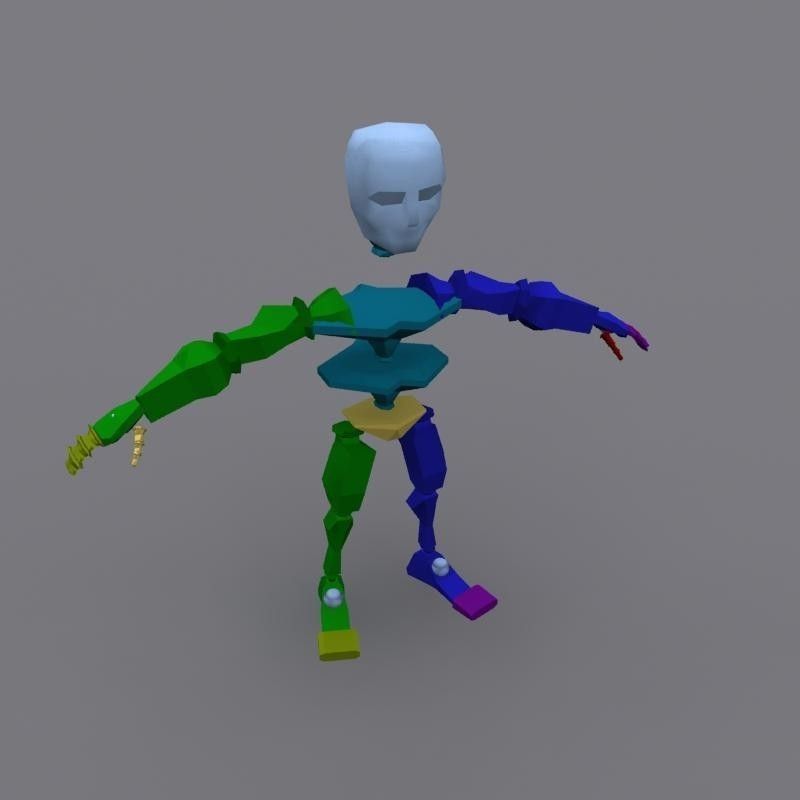 dwarf old man in robe Low-poly 3D model_3