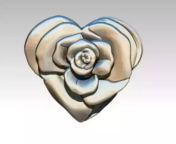 Heart Love Rose Flower Symbol Sing Symbol Jewel Pendant