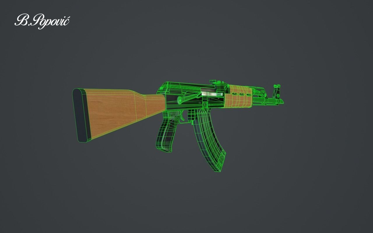 Zastava M70B1 3D model_5